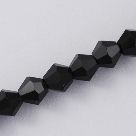Perles facettées , forme  toupie 6x6mm noir  (x50)