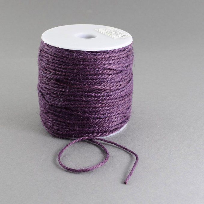 Cordon de chanvre   Ø 2 mm  100 m couleur pourpre