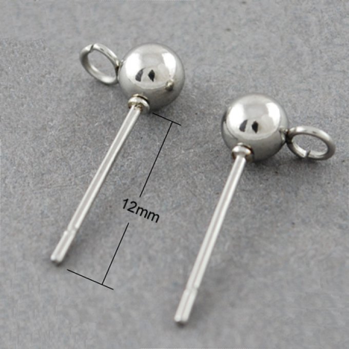 Clous d'oreilles acier inox (X2)