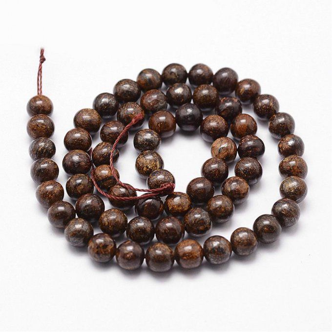 Perle ronde en bronzite naturelle  Ø8mm 