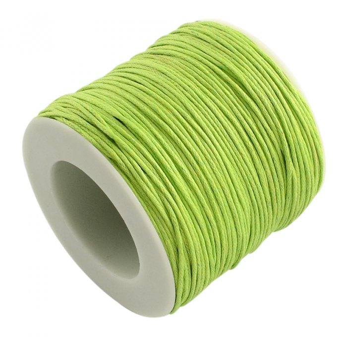 Cordon coton ciré Ø 1mm jaune vert