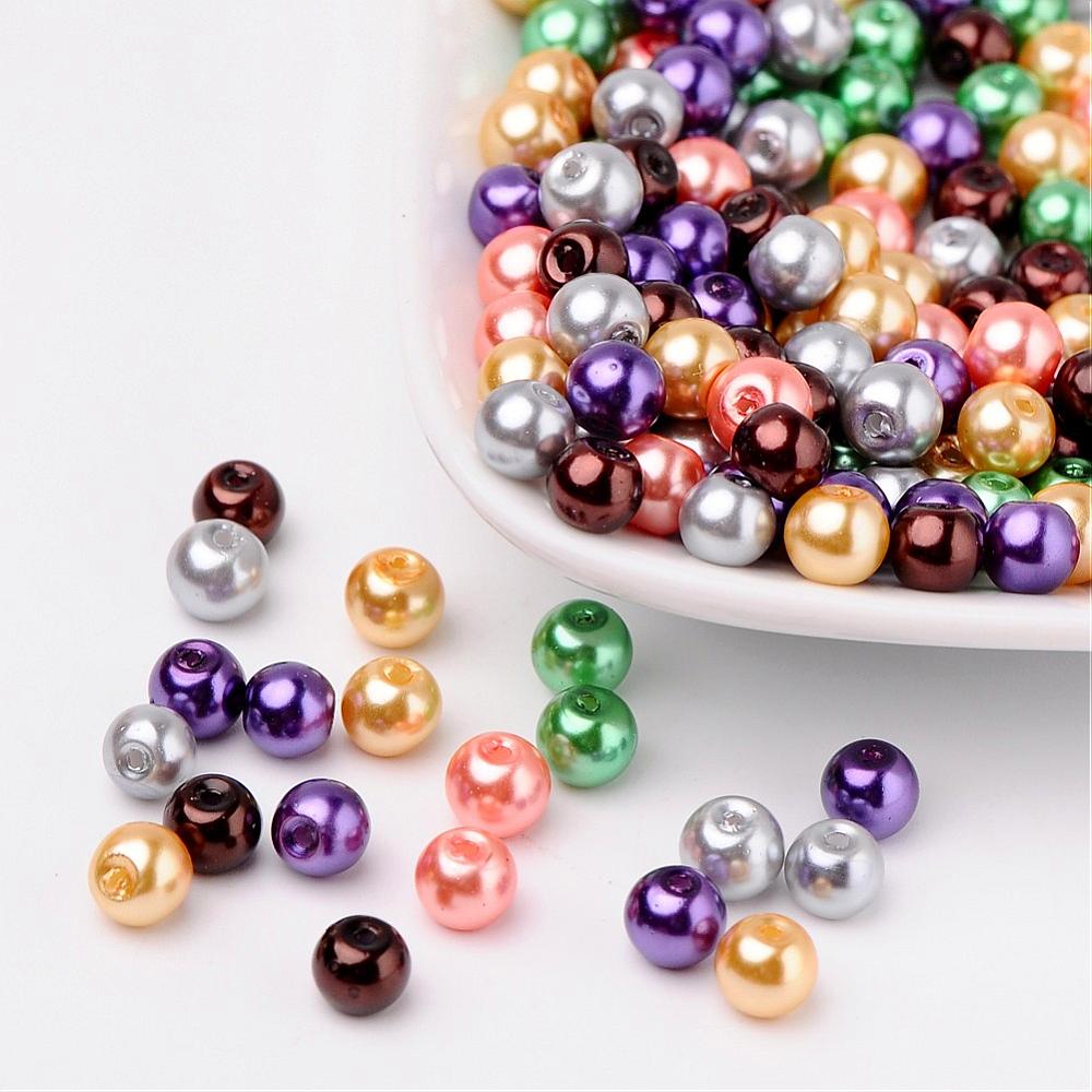 Mélange de 200 perles nacrées Ø6mm Halloween