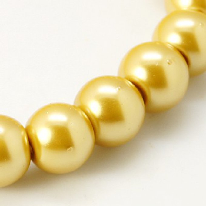 Perles rondes ,nacrées ,10 mm, kaki  (x10)
