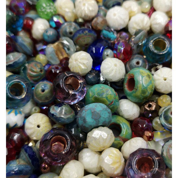 Mélange de perles de verre de Bohème Baroque treasure (x50g) 