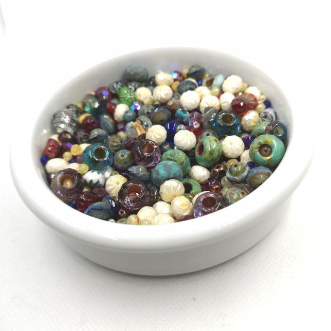 Mélange de perles de verre de Bohème Baroque treasure (x50g) 