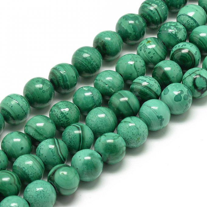Perle ronde en malachite naturelle  Ø8mm