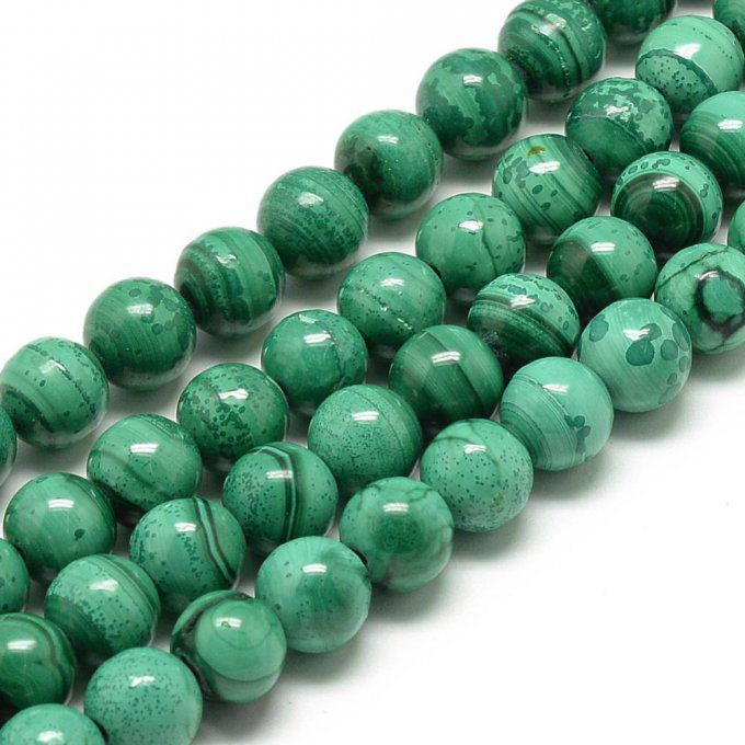 Perle ronde en malachite naturelle  Ø8mm