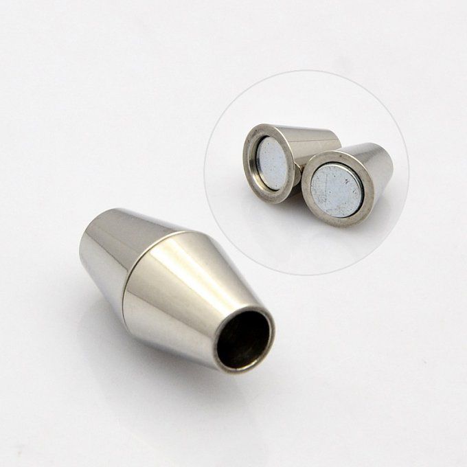 Fermoir magnétique en acier inoxydable en forme de toupie 17x9mm 