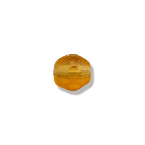 25 perles facettées de bohème transp 6mm ambre mat