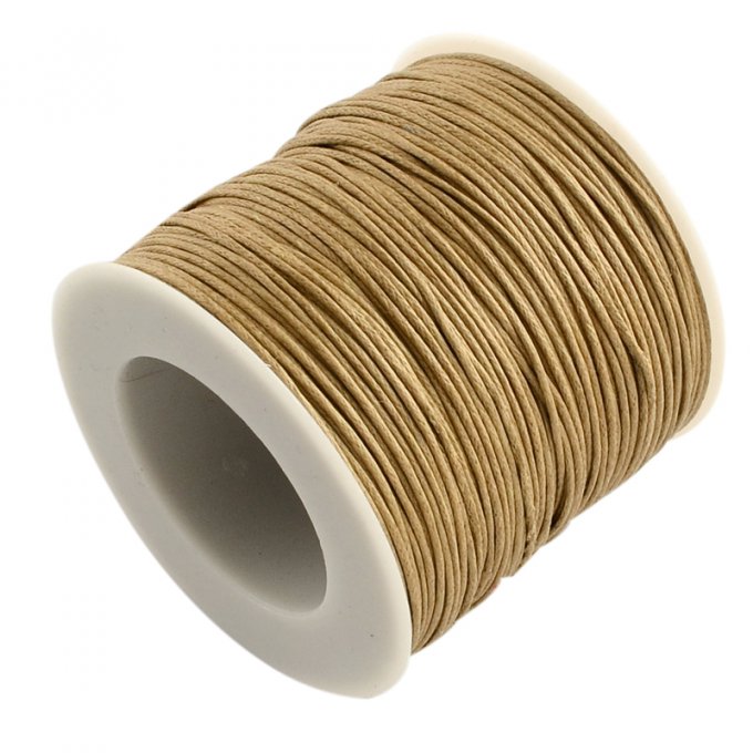 Cordon coton ciré Ø 1mm beige (Burlywood)