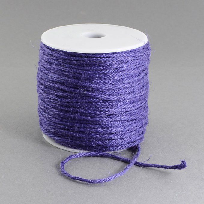 Cordon de chanvre   Ø 2 mm  100 m couleur mauve