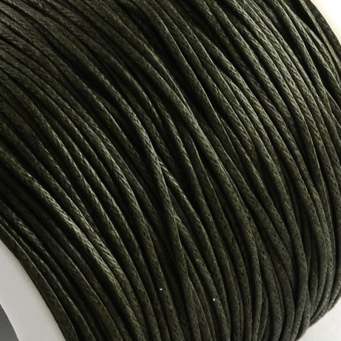 Cordon coton ciré Ø 1mm olive foncé