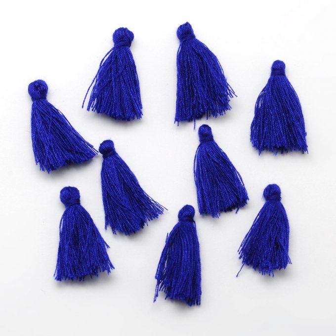 Pompons en fil de coton paquet de 5 bleu foncé