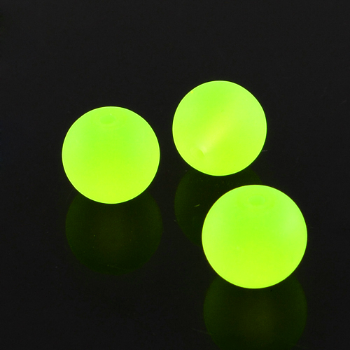 Perles verre transparent givré Ø10mm jaune vert (x25)
