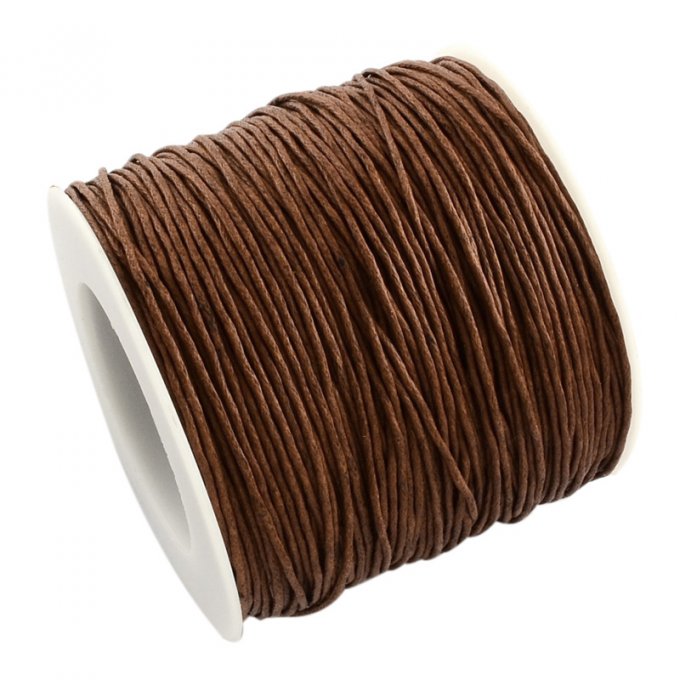 Cordon coton ciré Ø 1mm marron foncé