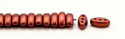 30 Perles Cali de Bohème 3 trous 3x8mm couleur bronze red matte