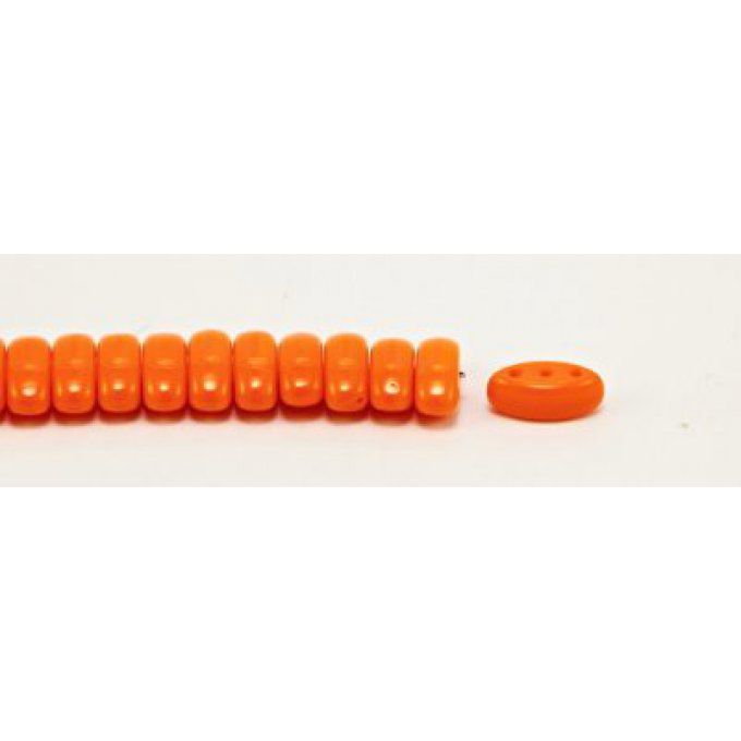 30 Perles Cali de Bohème 3 trous 3x8mm couleur opaque orange