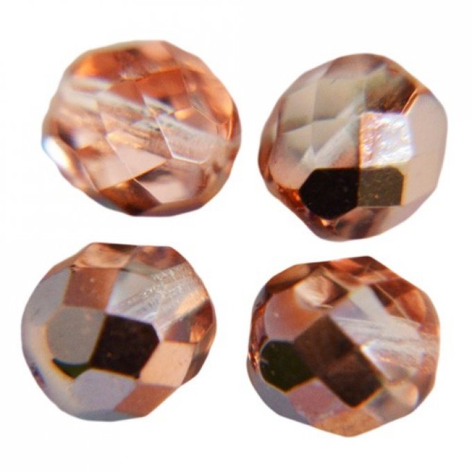 Preciosa 50 perles facettées  rondes 3x3mm Capri gold