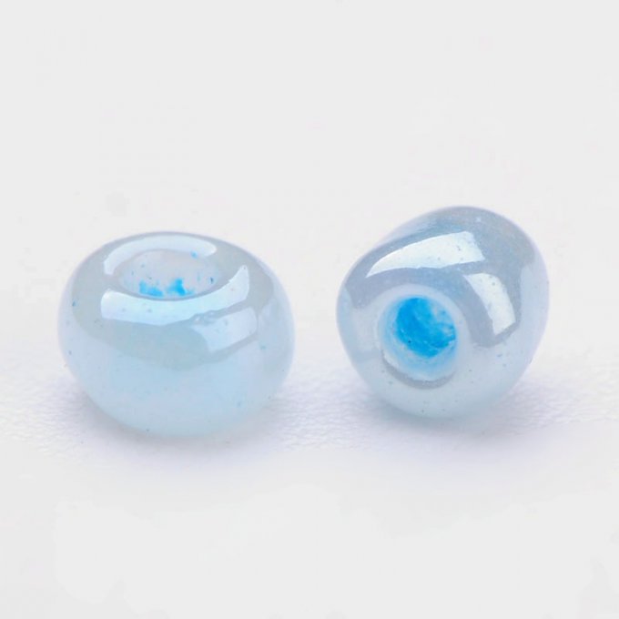 Perles rocaille 3mm,ceylan rond turquoise  (20g)