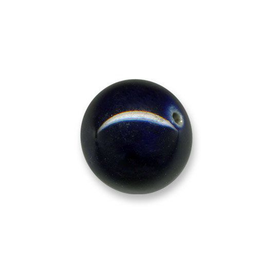 Perle céramique ronde  Ø 20mm  marine