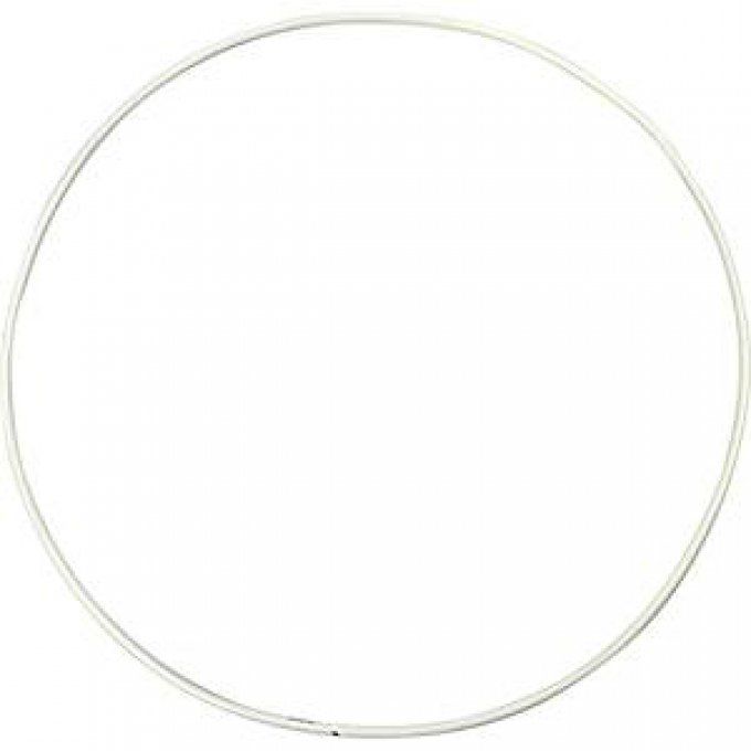 Cercle nu en métal finition Epoxy blanc  diamètre 8 cm