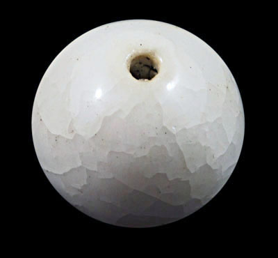 Perle en porcelaine aspect craquelé Ø12mm blanc