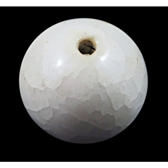 Perle en porcelaine aspect craquelé Ø12mm blanc