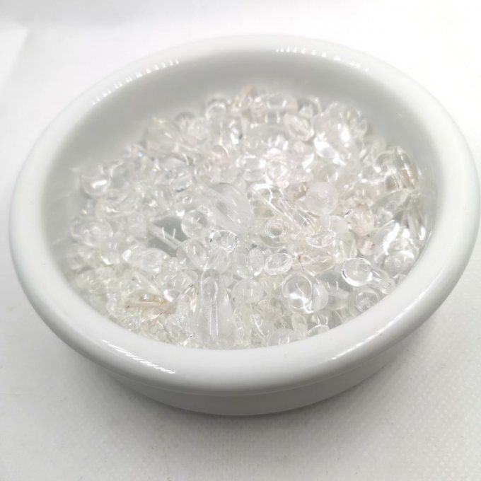 Mélange de perles de verre de Bohème Classic crystal (x50g)  