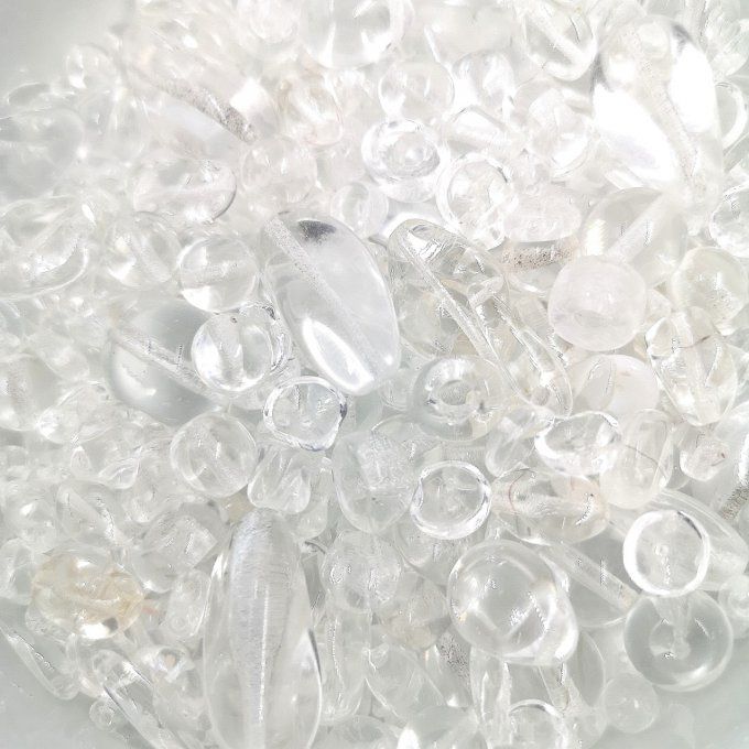 Mélange de perles de verre de Bohème Classic crystal (x50g)  