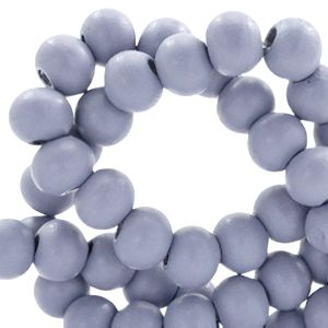 50 perles rondes en bois Ø 8mm couleur cosmic sky lavande