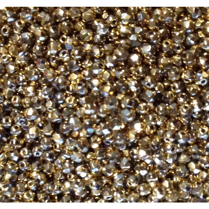 Preciosa 50 perles facettées  rondes 3x3mm Crystal amber