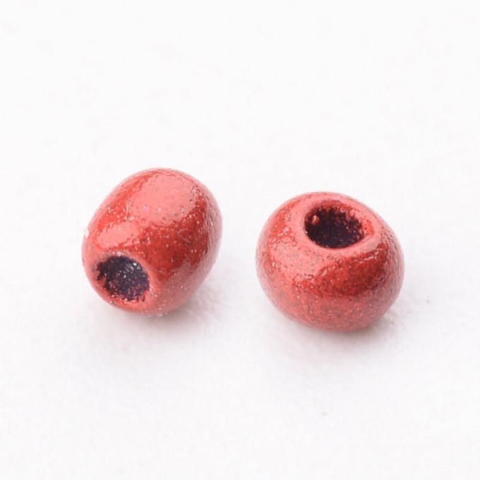 Rocaille 11/0 ,aspect verni,  2 x1.5mm ,rouge (20g)