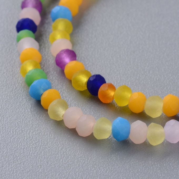 Mélange de perles facettées 3x2.5mm mélange de couleurs ,(1 chapelet AE) 