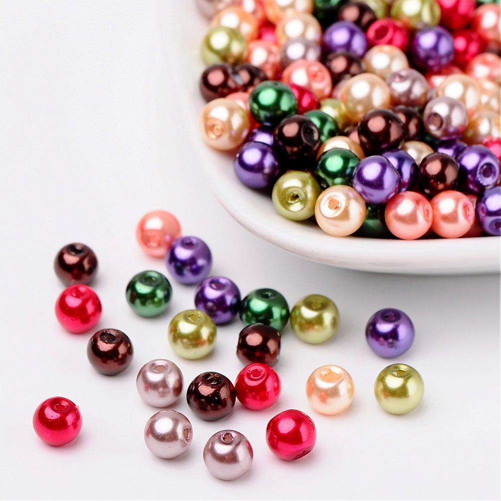 Mélange de 200 perles nacrées Ø6mm  Colors