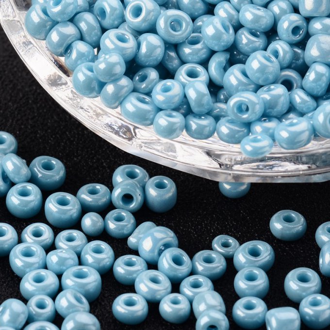 Perles de Rocaille 4mm bleu roi opaque x 20g