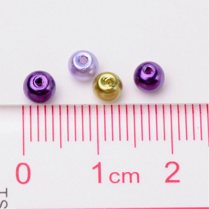 Mélange de 400 perles nacrées Ø4mm Lavande