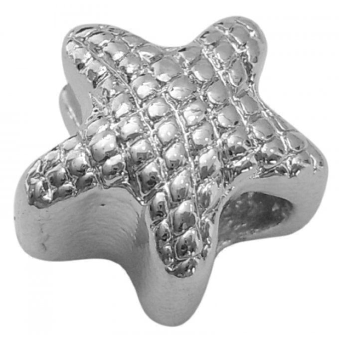 Perle  métallique forme étoile  Ø13x7mm couleur platine
