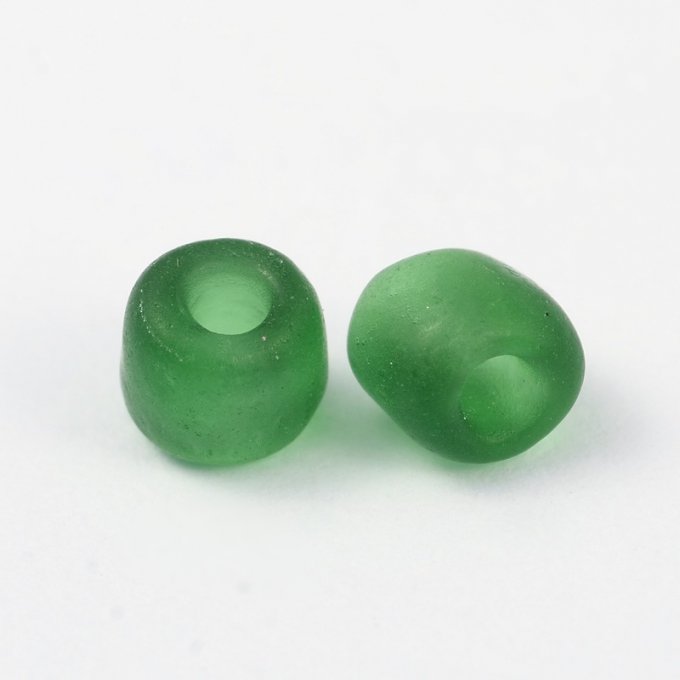 Rocaille 4mm,givrées, vert clair (20g)