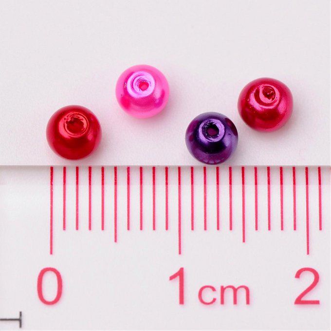 Mélange de 400 perles nacrées Ø4mm Saint Valentin