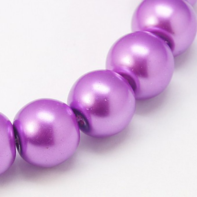 Perles rondes ,nacrées,4 mm,orchidé foncé (env 50)