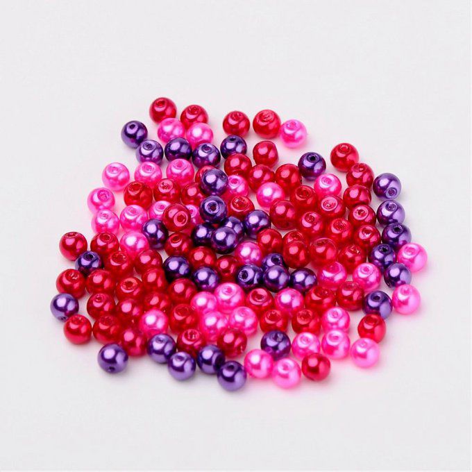 Mélange de 400 perles nacrées Ø4mm Saint Valentin