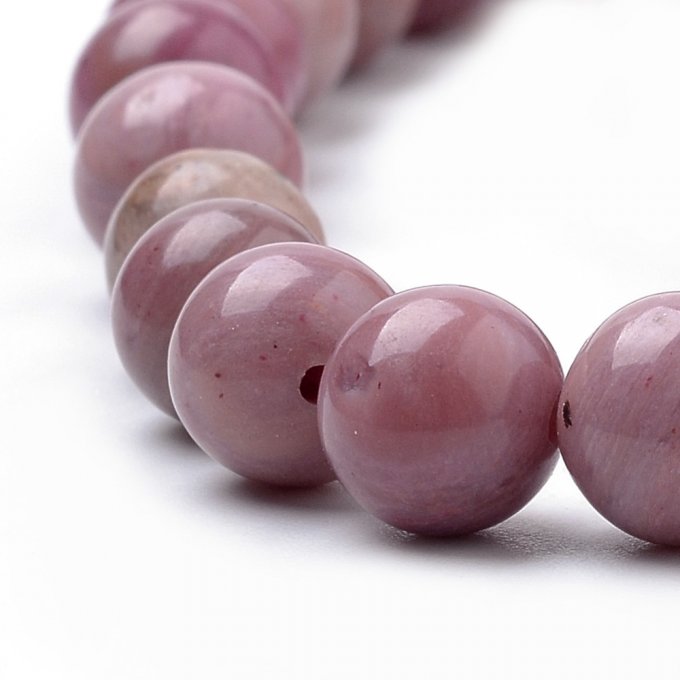 Perle ronde en rhodonite naturelle 8mm