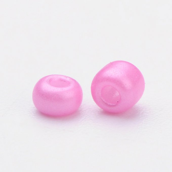 Rocaille 4-5 x 3-4 mm,verni ,rose vif (20g)