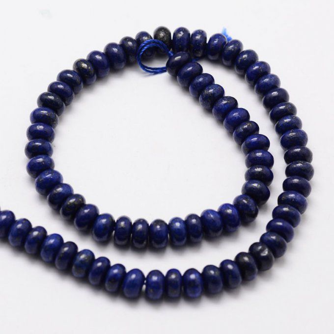 Perle en forme de rondelle, en lapis lazuli naturelle 6x4mm