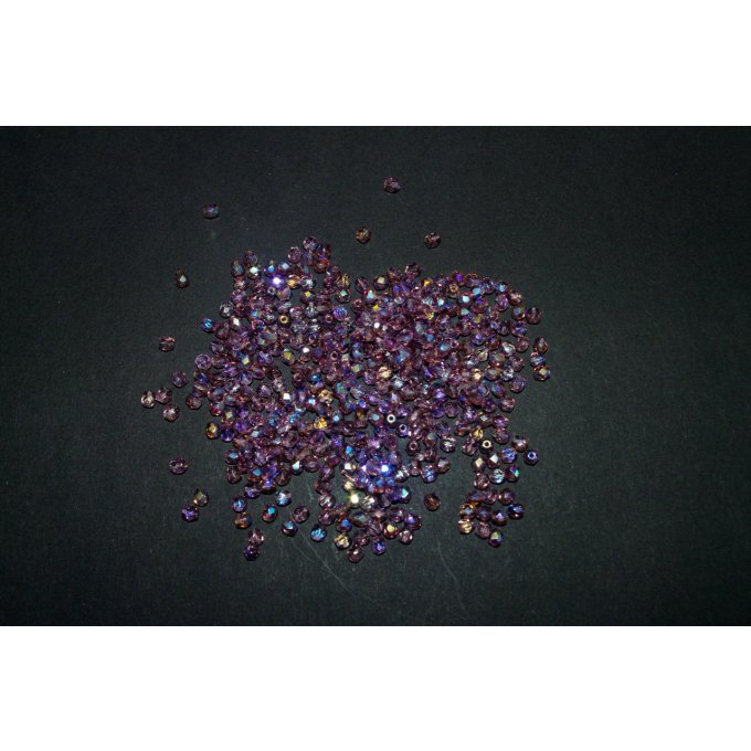 Preciosa 50 perles facettées  transp 4x4mm Amethyst AB