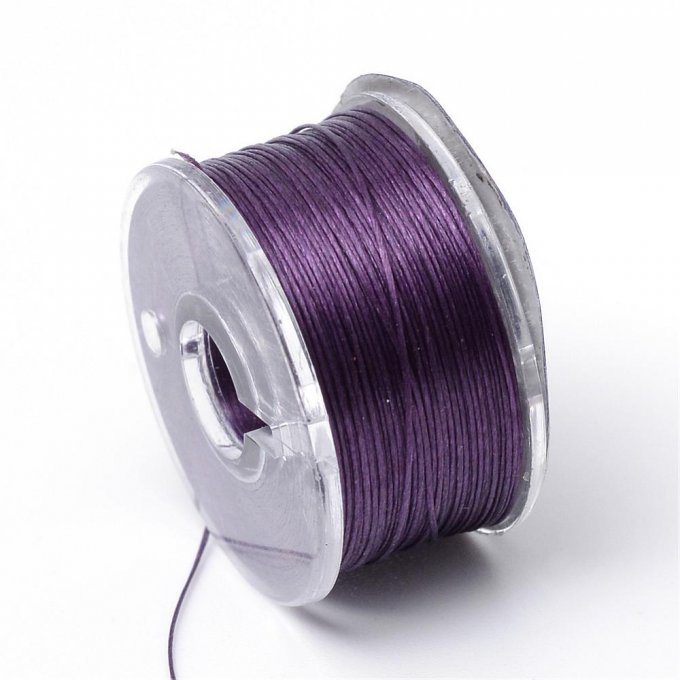 Fil polyester enduit  rocaille Ø0.1mm pourpre