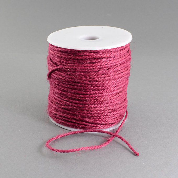 Cordon de chanvre   Ø 2 mm  100 m couleur rouge brique