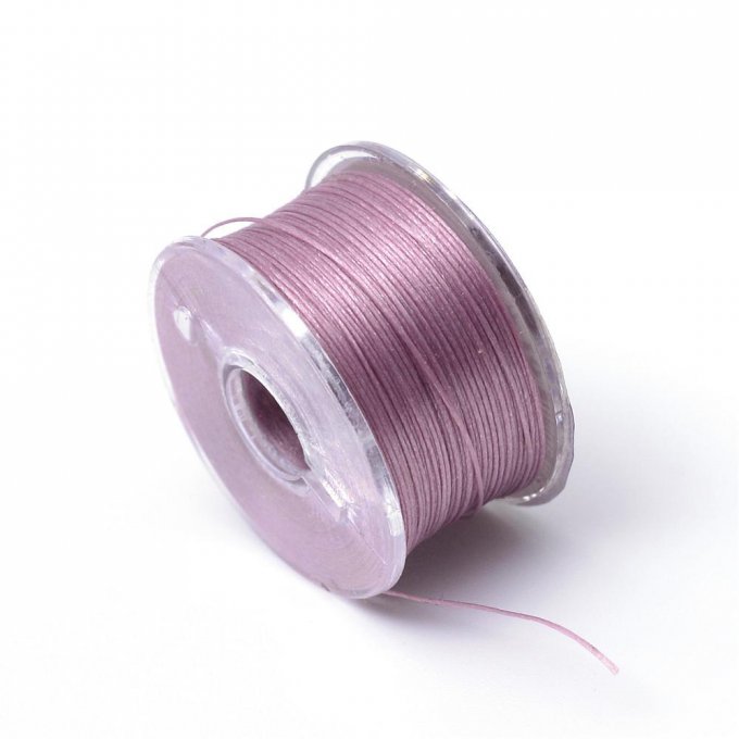 Fil polyester enduit  rocaille Ø0.1mm vieux rose