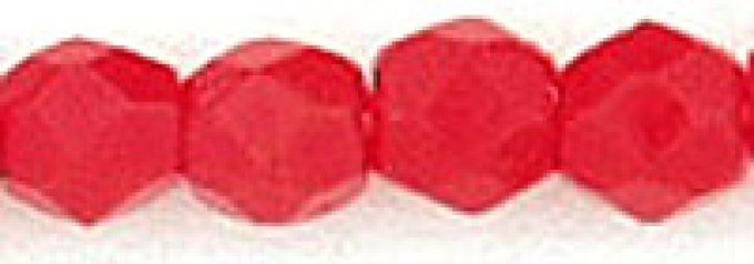 Perles facettées rondes  en verre de Bohème 3x3mm (x50) Opaque red