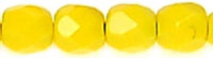 Perles facettées rondes  en verre de Bohème 3x3mm (x50) Opaque yellow